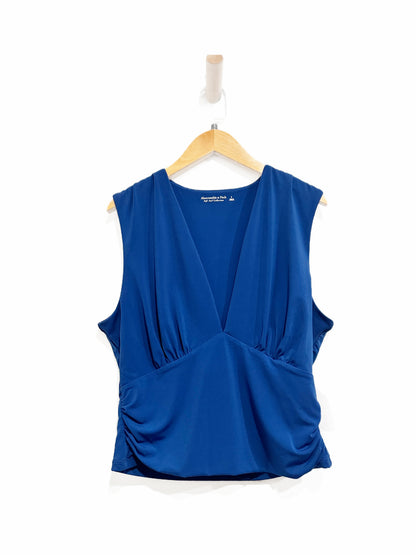 Abercrombie & Fitch Blue V-Neck Tank - Large