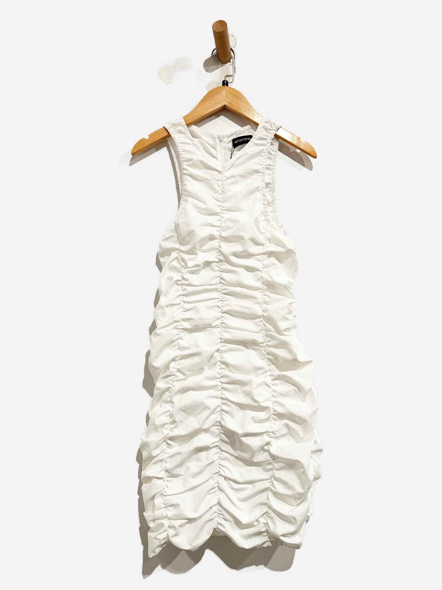 Pretty Little Thing White Ruched Mini Dress - 4