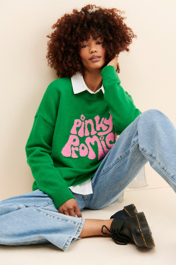 Motel Green “Pinky Promise” Oversized Sweater - Small