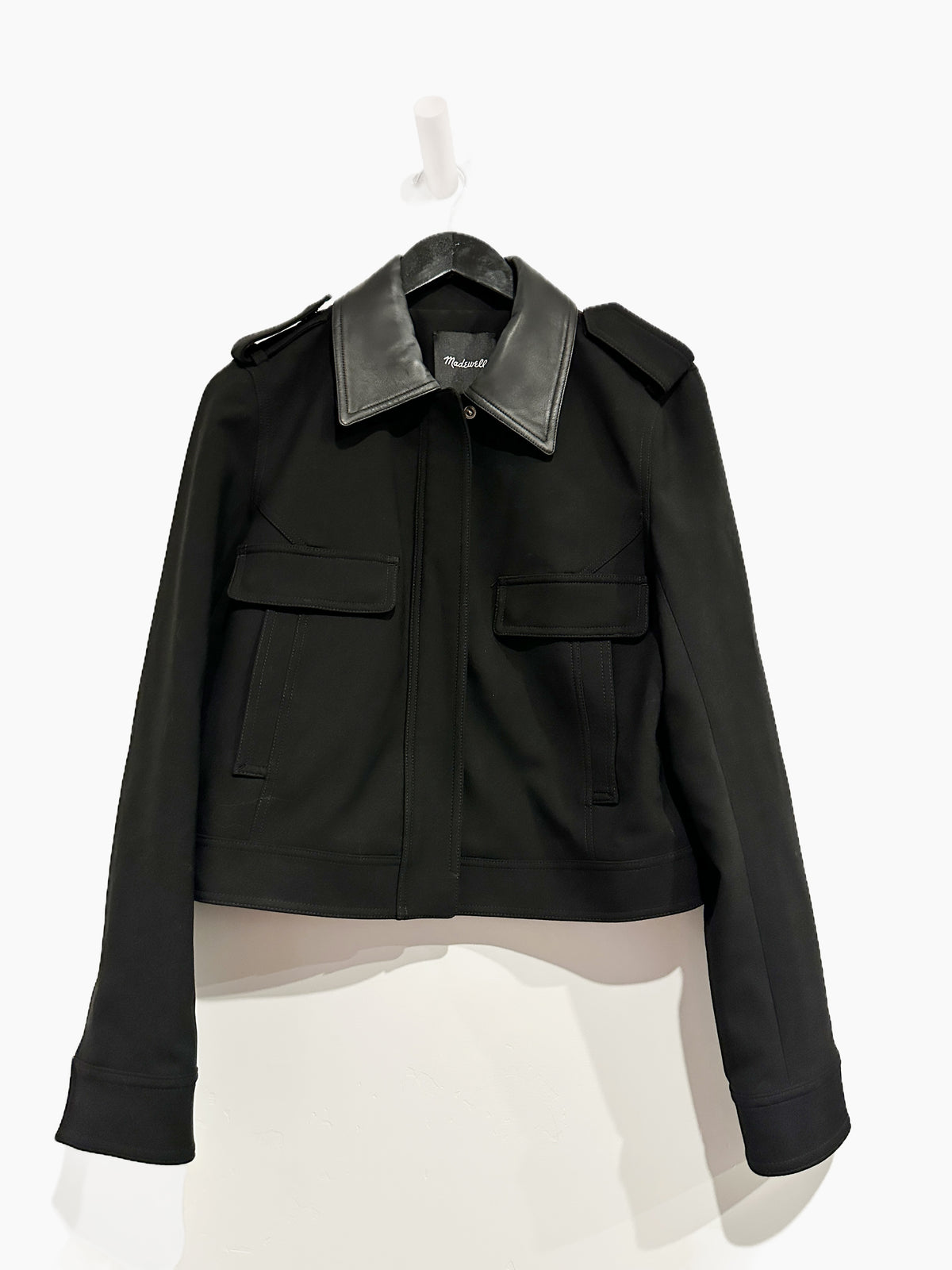 Madewell Shrunken Utility Jacket in True Black - 8