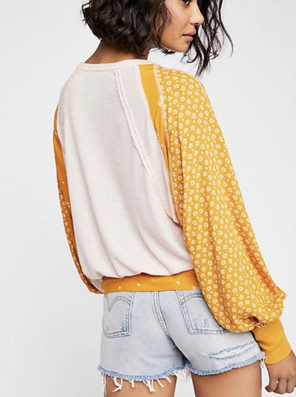 Free People Auxton Pink Waffle Knit Wrap Top - Medium