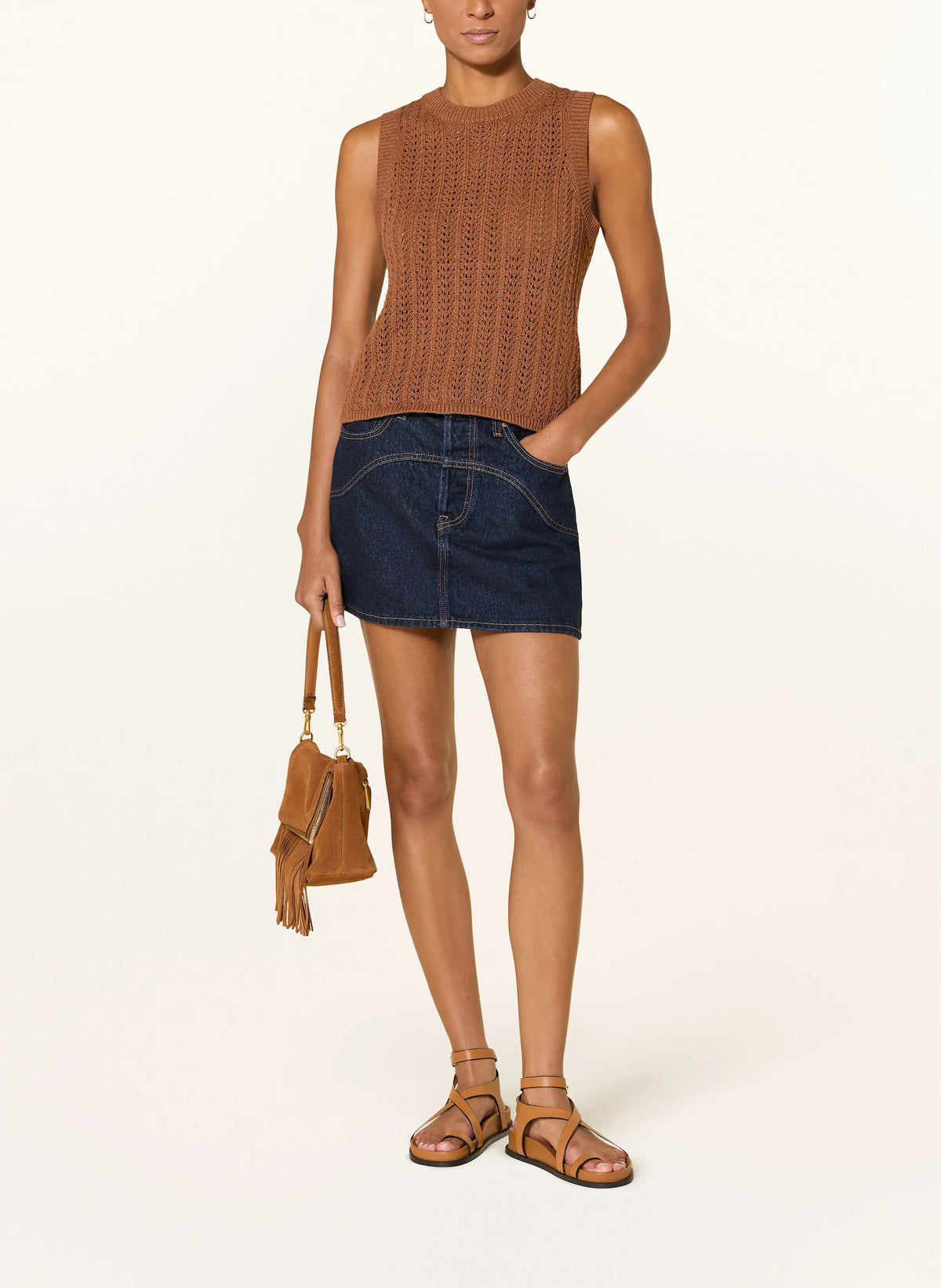 Levi’s Sunrise Crochet Sweater Tank in Sorrel Horse - Small