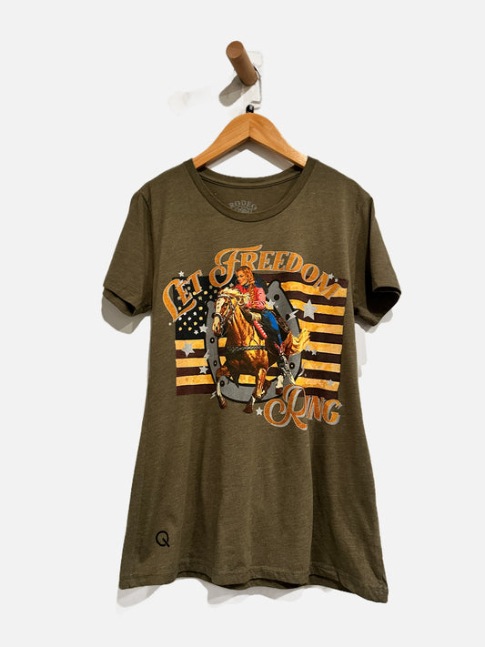 Rodeo Quincy Green Let Freedom Ring Tee - Medium