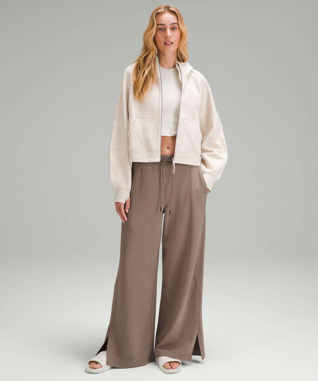 Lululemon Scuba Oversized Full Zip in Daisy Vista Light Ivory - XL/XXL