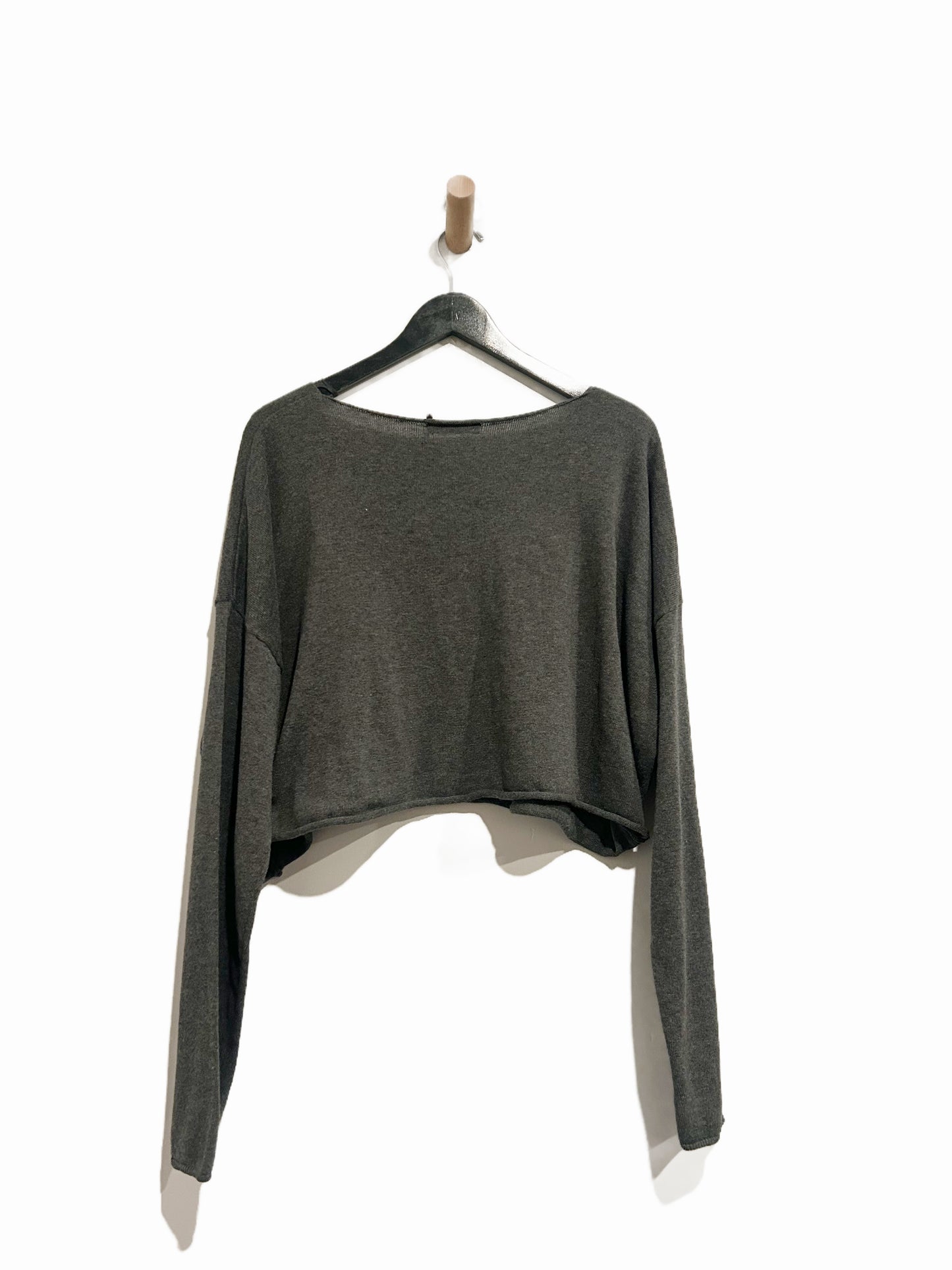 Brandy Melville Dark Gray Cropped Sweater - OS