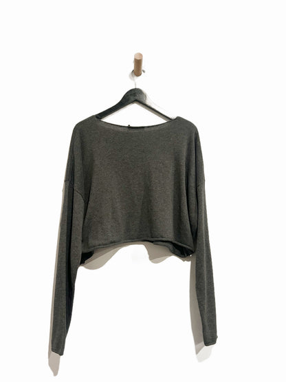 Brandy Melville Dark Gray Cropped Sweater - OS