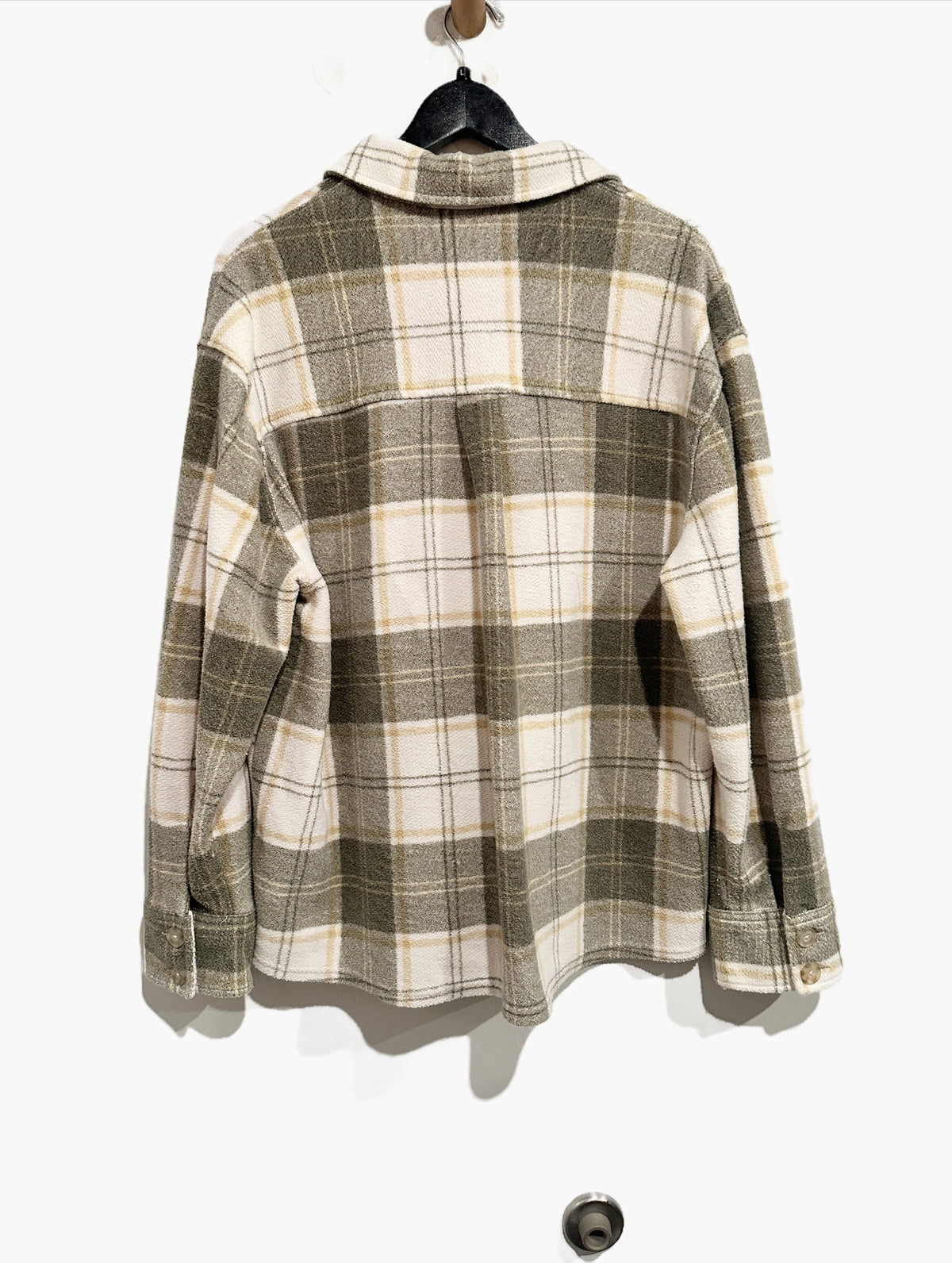 American Eagle Green/White Plaid Shacket - Large