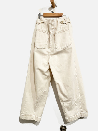 Free People Cream Pleated Pants - 6