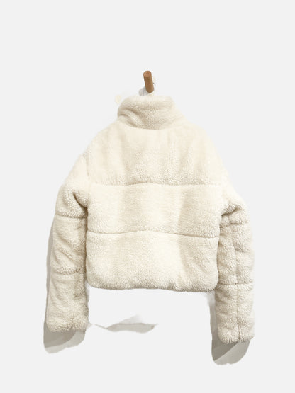 Alo Sherpa Snow Angel White Shearling Puffer - Small