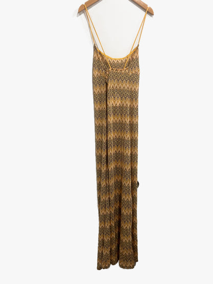 MNG Yellow Chevron Maxi Dress - 8