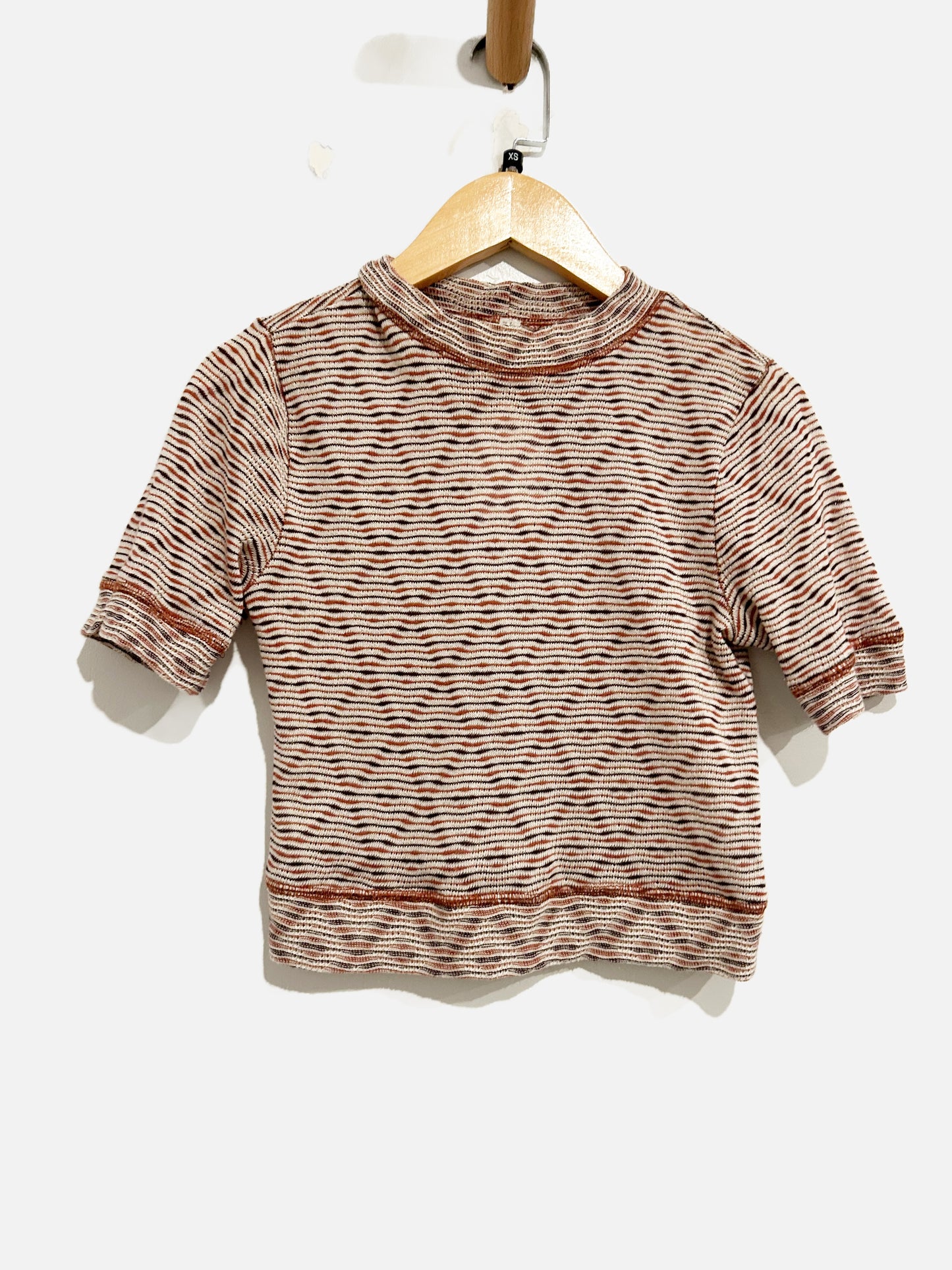 Free People Intimately All Yours Brown Patterned SS Top - XS