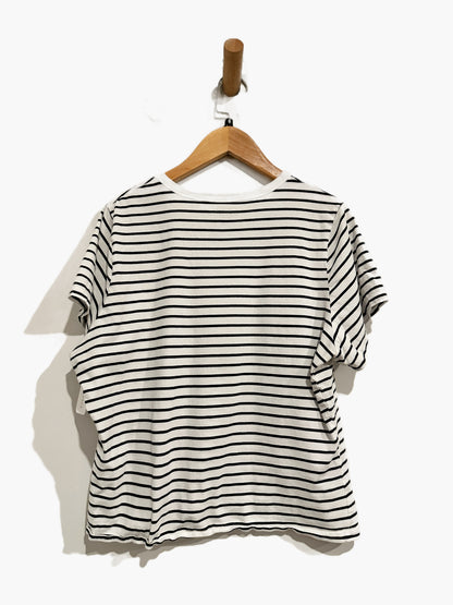 Abercrombie & Fitch Black & White Stripe Tee - Medium