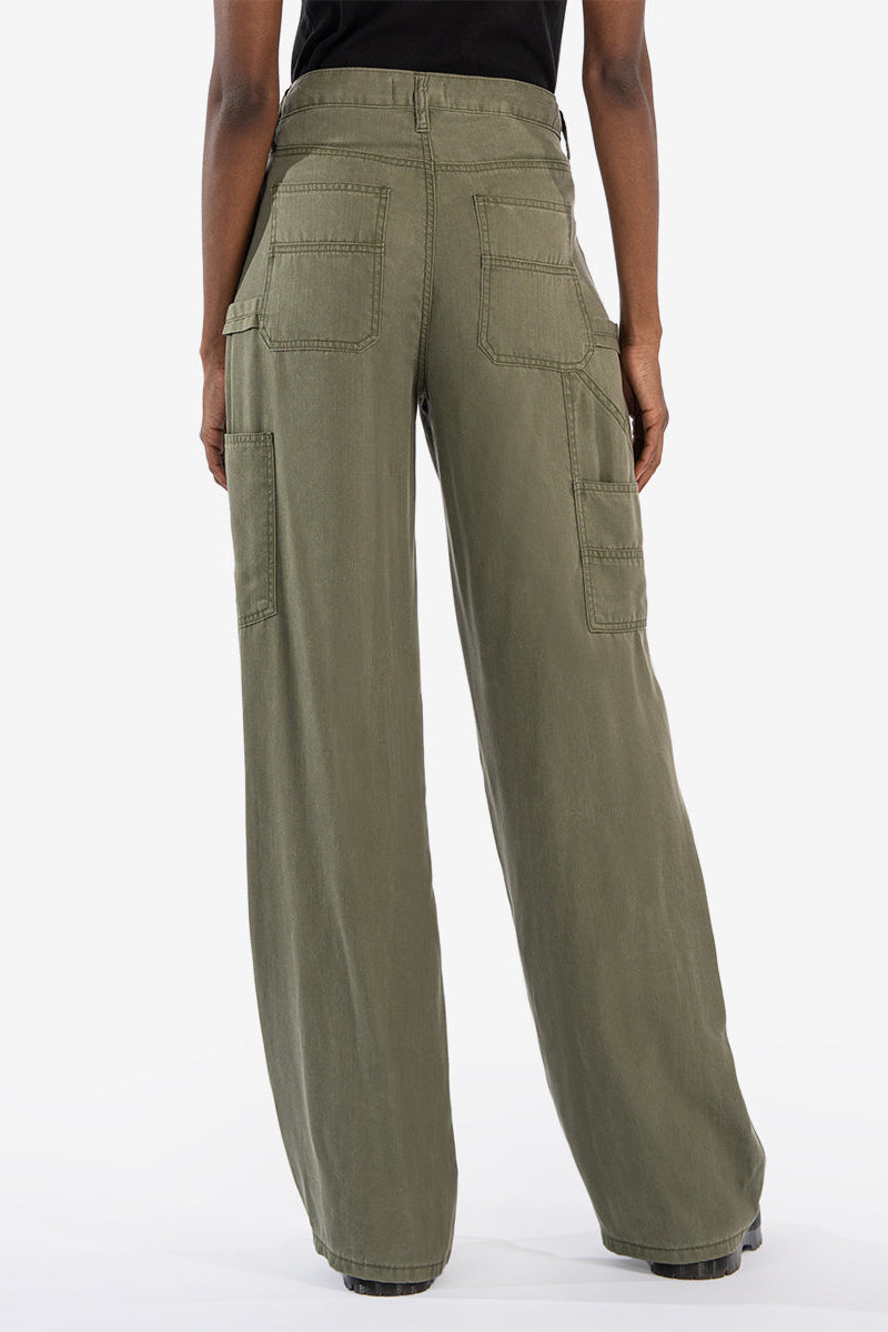Kut Sienna High Rise Wide Leg Trousers in Olive - 10