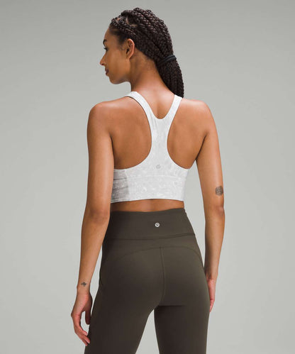 Lululemon NWT Wunder Train Longline Bra in Terrazzo Marble Silver Ice Multi - 6