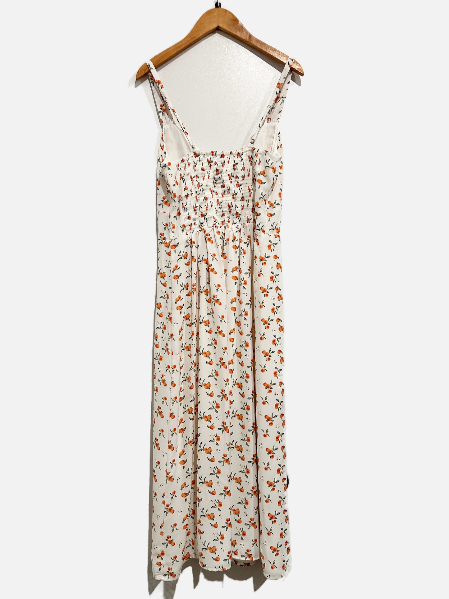Abercrombie & Fitch White Peach Midi Dress - Small