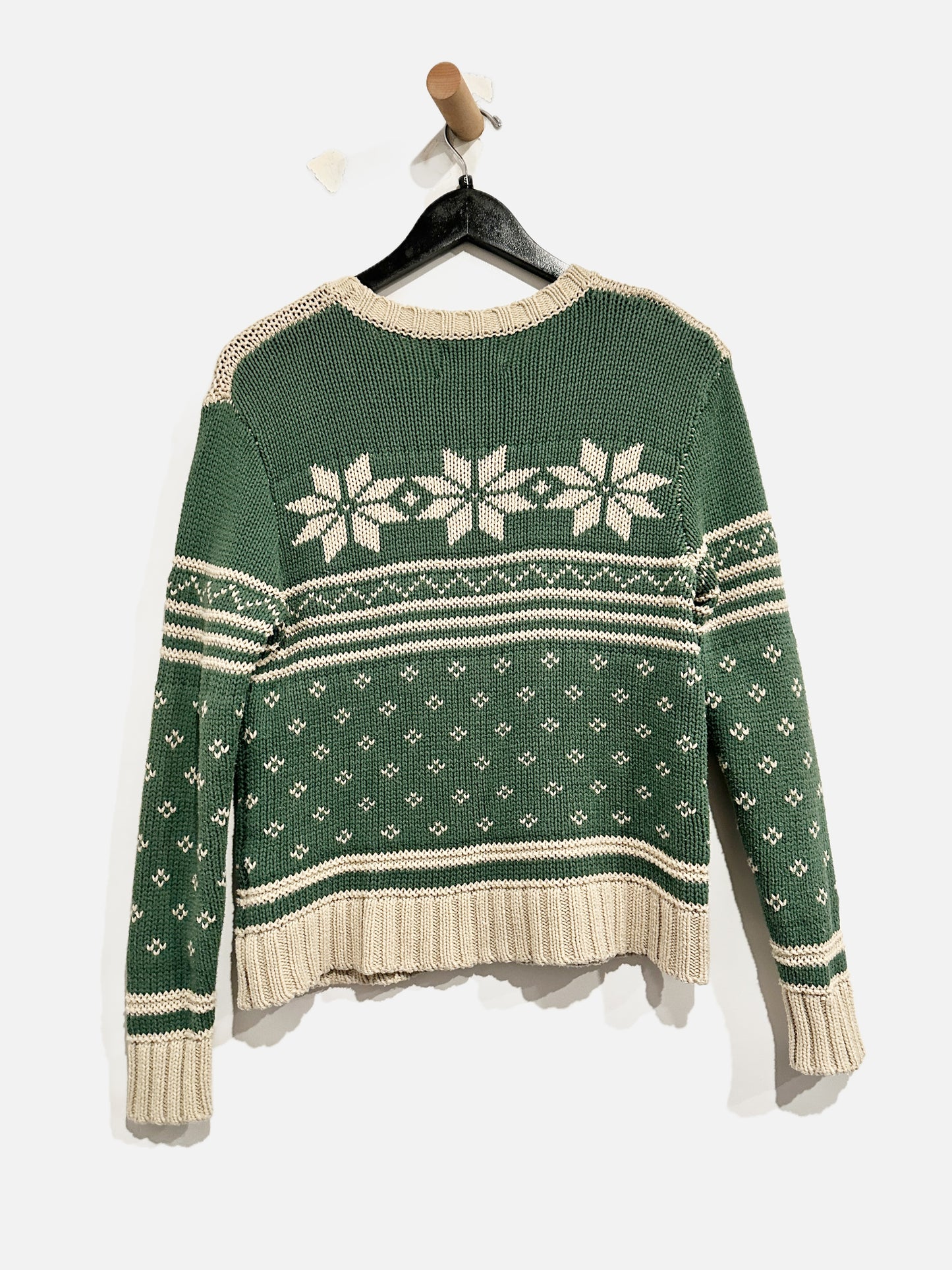 Urban Outfitters Green Knit Snowflake Sweater - Small