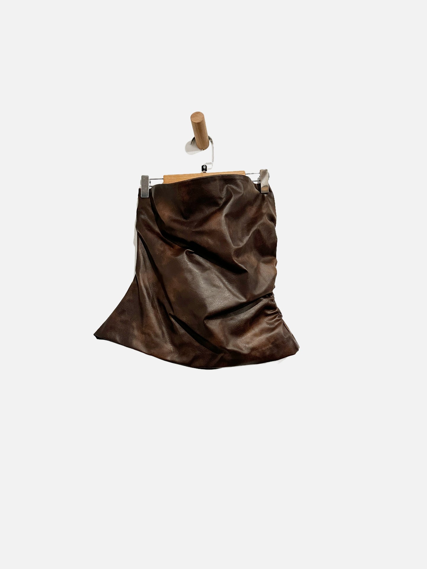 Zara NWT Brown Vegan Leather Tube Top - Medium