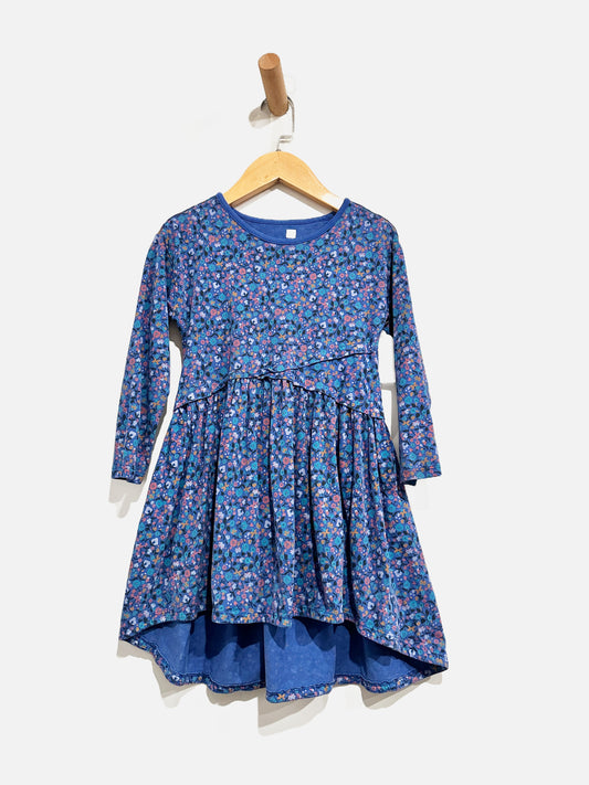 $$ Tea Blue Floral Dress - 5