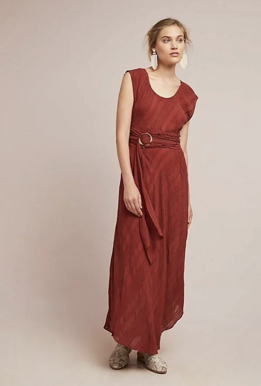 Anthropologie Moulinette Soeurs Brown Midi Dress - 08