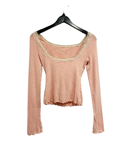 Free People Oh My Darling Long Sleeve in Pink Heather - Small