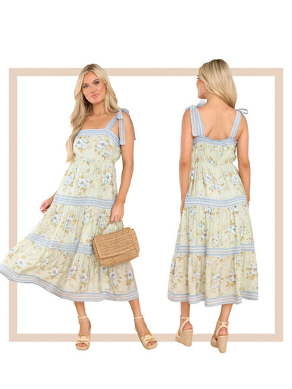 By The River Green Floral Dress - Medium