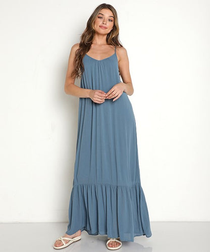 Z Supply Rocco Maxi Dress in Caribbean Blue - Small