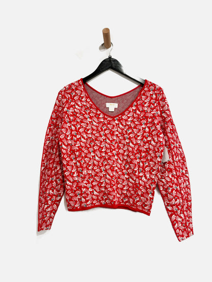 Anthropologie Red and White Sweater- XS