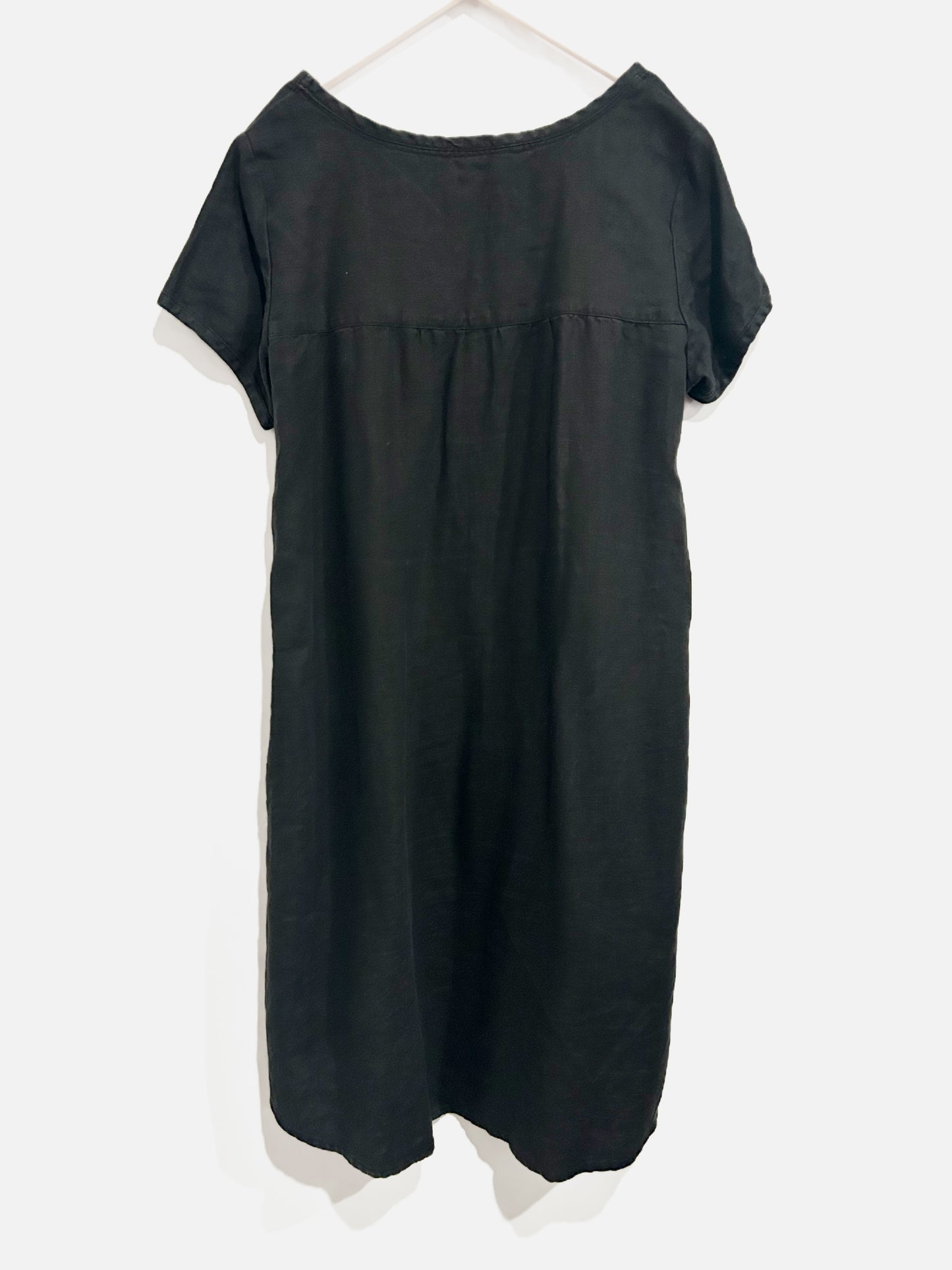 Garnet Hill Black Linen Mini Dress - 14