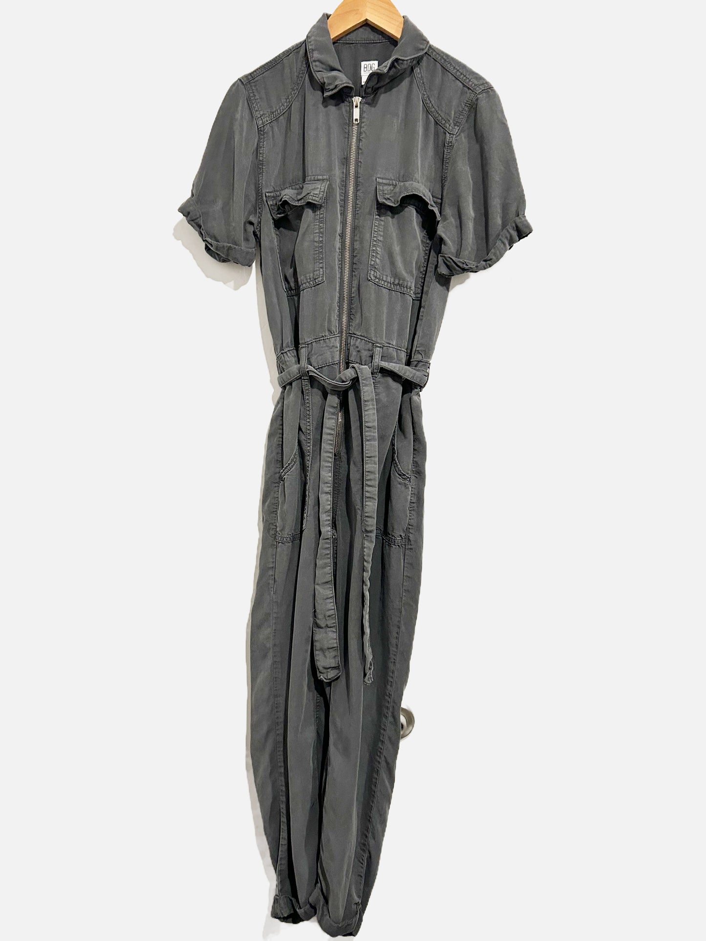 BDG Grey Zip Up Jumpsuit - Small