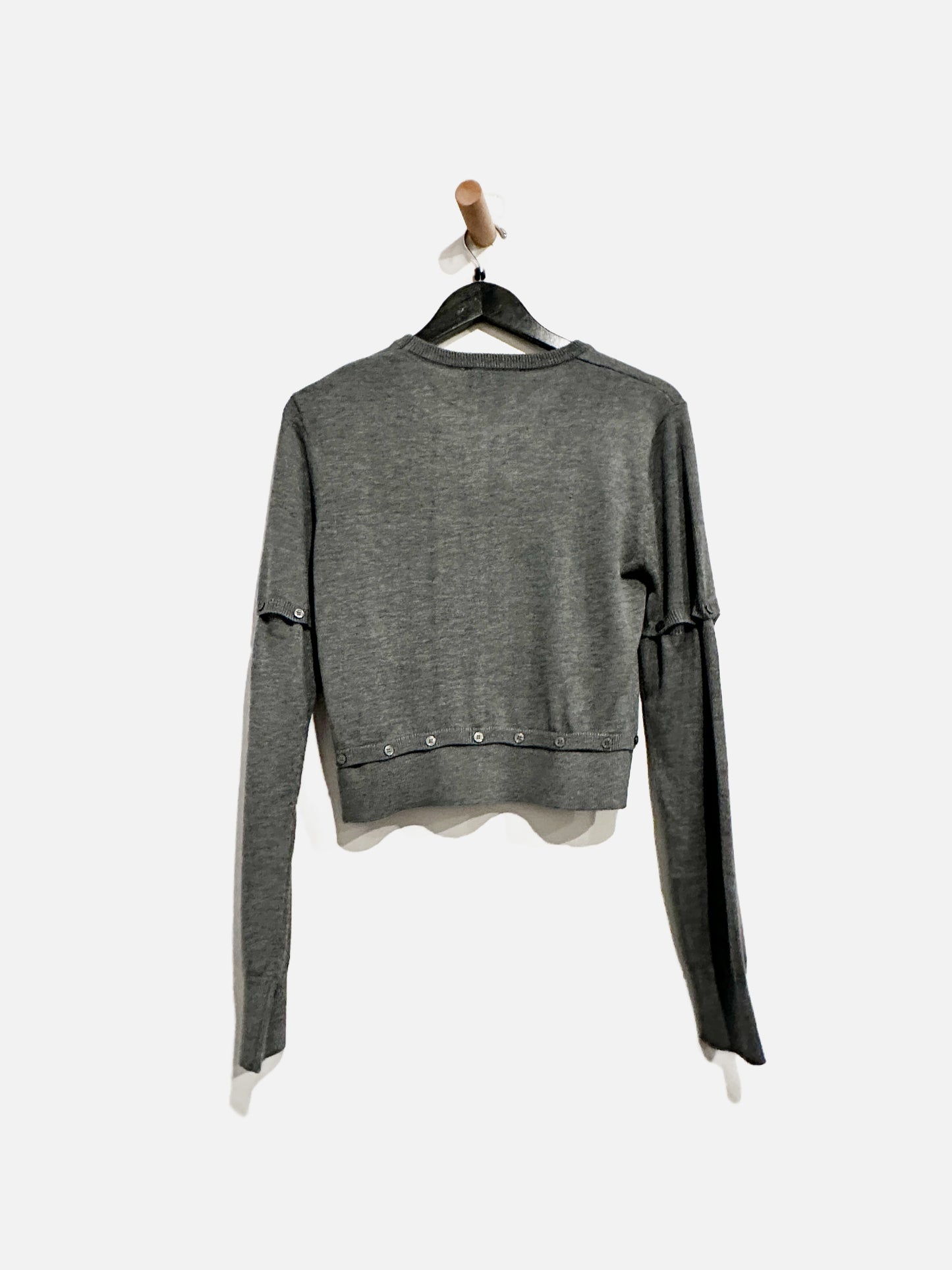 Zara Gray Button Sweater - Medium