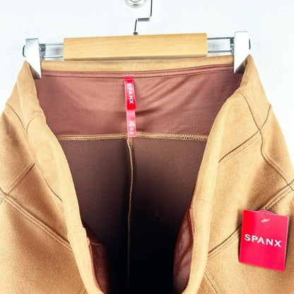 NWT Spanx Faux Suede Leggings in Rich Caramel Size 1X