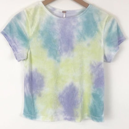 Free People Bright Eyes Velvet Tie Dye Tee Size Small