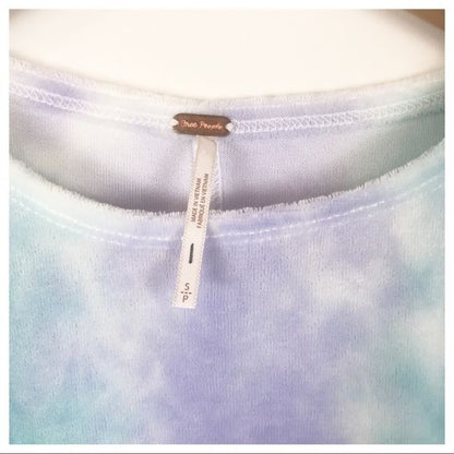 Free People Bright Eyes Velvet Tie Dye Tee Size Small