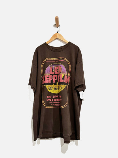 Led Zeppelin Oversized Brown Graphic Tee - S/M