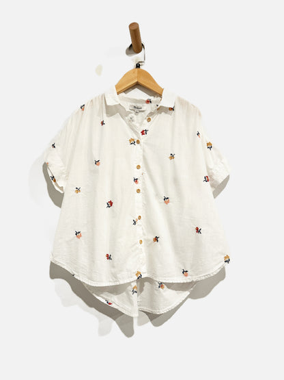 Madwell White Floral Button Down Shirt - Small