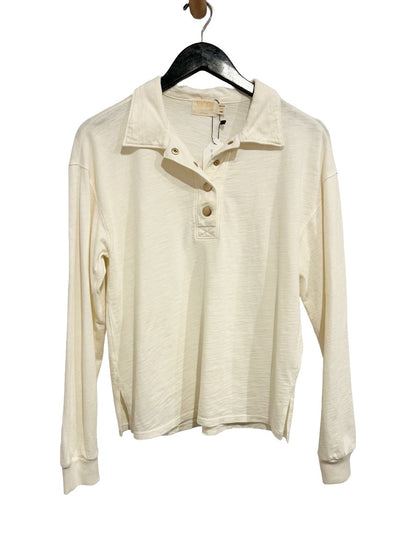 Nation Los Angeles Banks Relaxed Snap Tee in Off White - XS