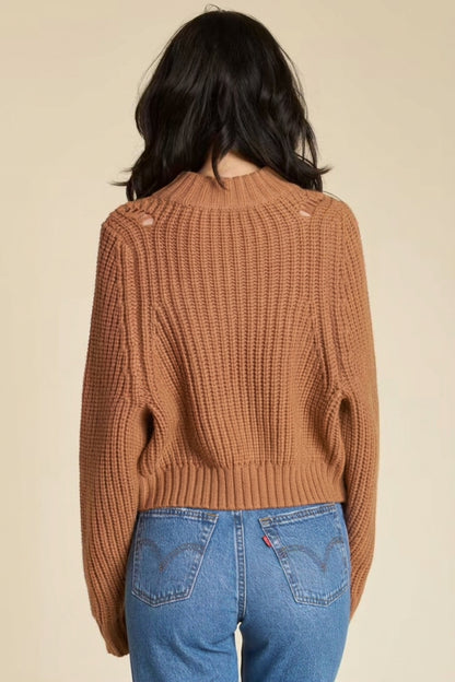 dRA Los Angeles Maisie Chunky Knit Sweater in Tan - Small
