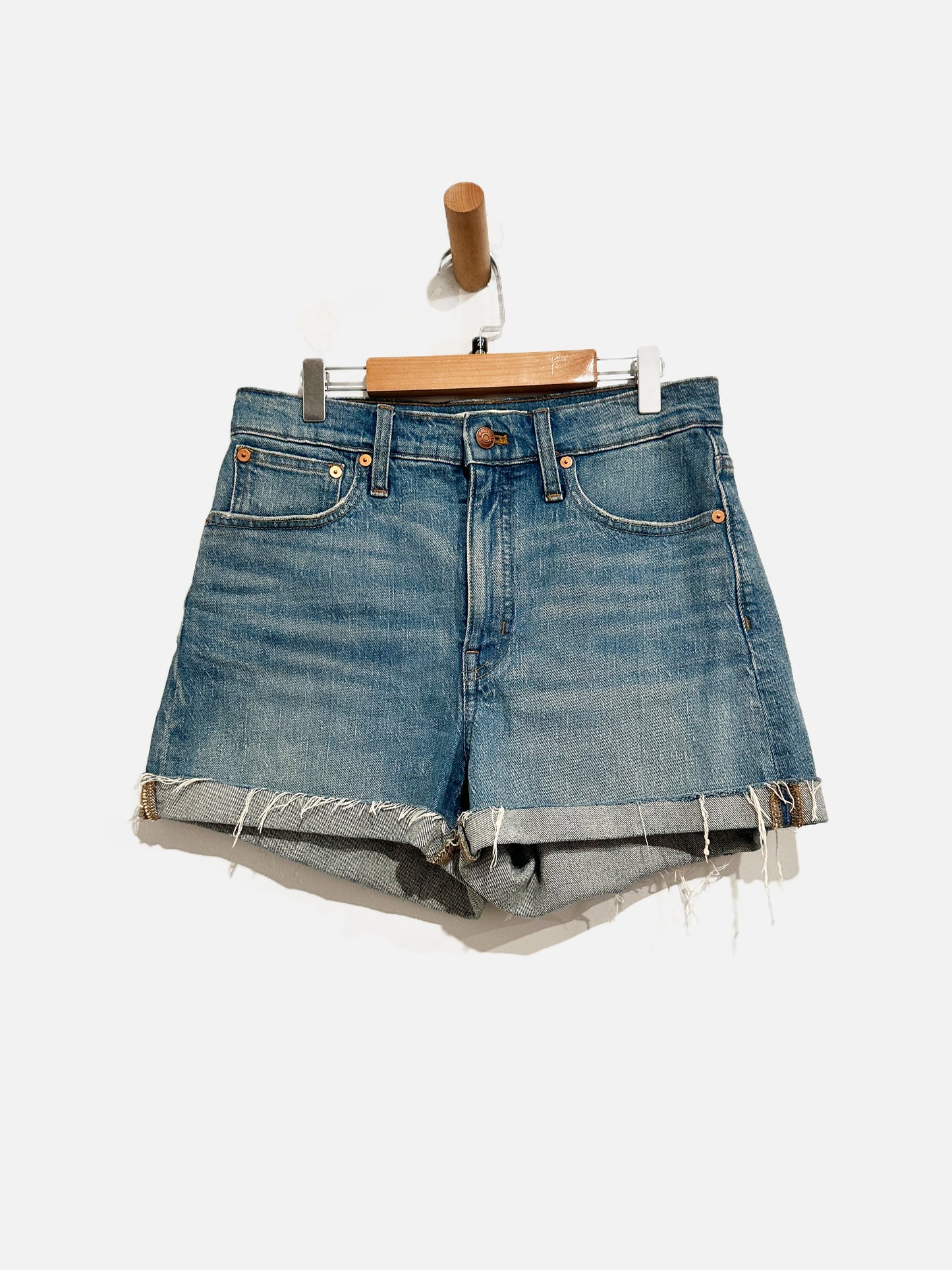 Madewell High-Rise Denim Shorts in Malden Wash - 27
