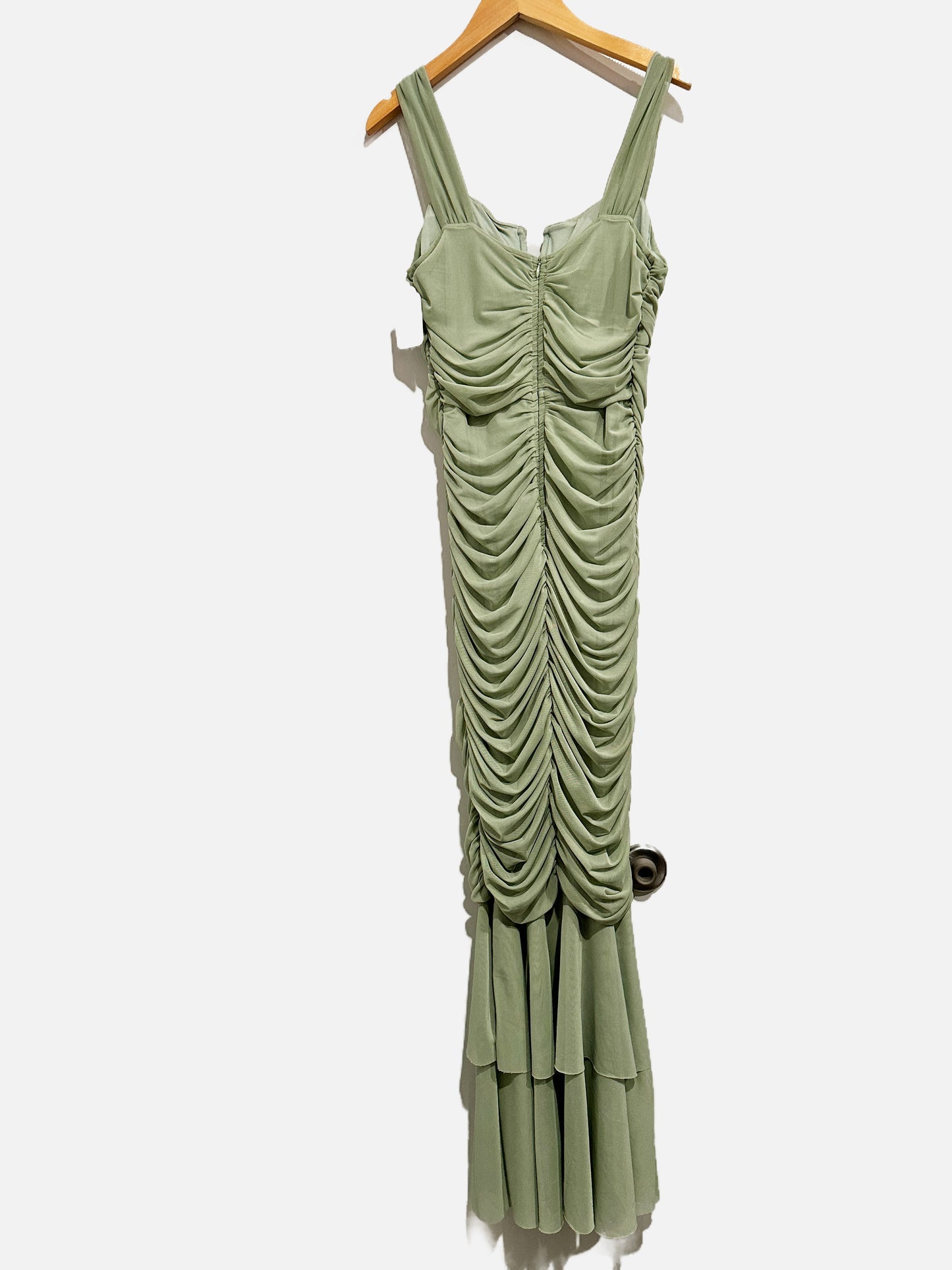 Chartou Green Ruched Maxi Dress - Medium