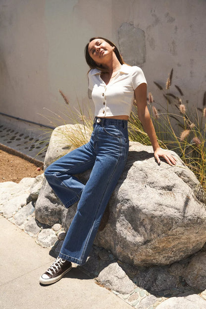 Whimsy + Row Flora Pant in Dark Denim - 26