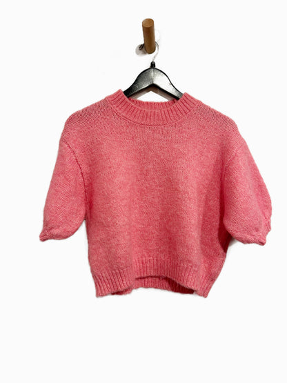 Zara Pink Puff Sleeve Sweater - XS