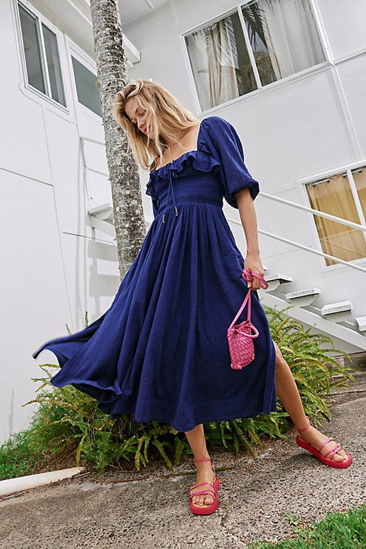 Free People Oasis Midi Dress in Eclipse