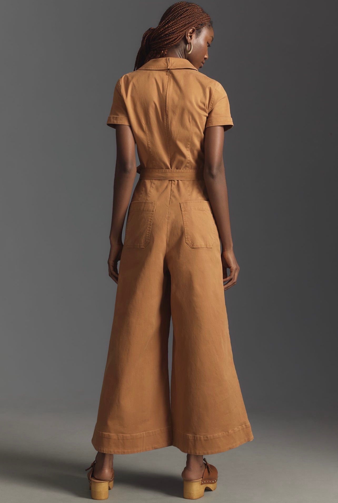 Anthropologie Maeve Wrapped Culotte Jumpsuit in Neutral - 0