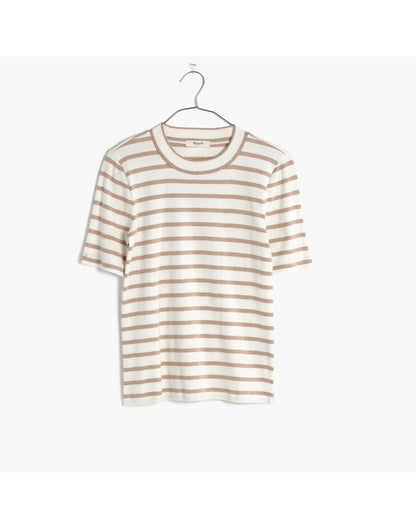 Madewell Lo-Fi Tee in Stripe Bright Ivory - XS