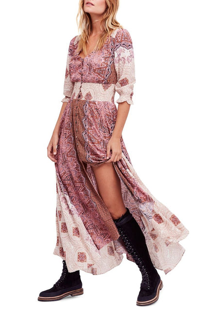 Free People Mexicali Rose Maxi Dress in Ivory - Small