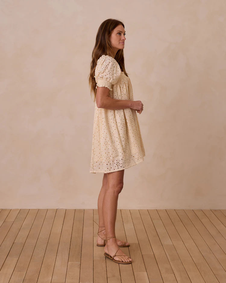 Rylee + Cru Cream Eyelet Mini Dress - Small
