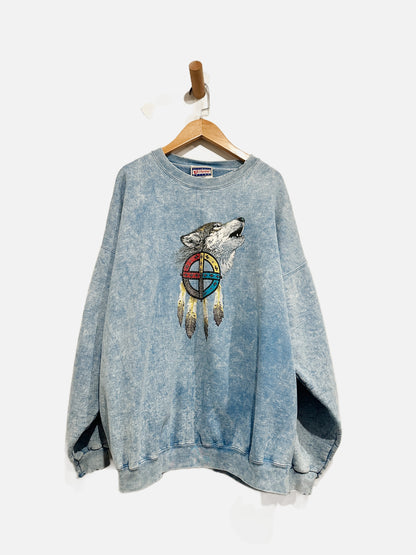 Hanes Vintage Blue Wolf Sweatshirt - XL