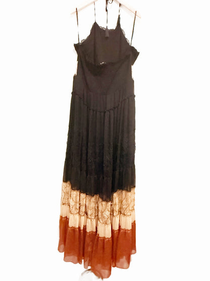 White House Black Market Mixed Media Halter Maxi Dress - XL