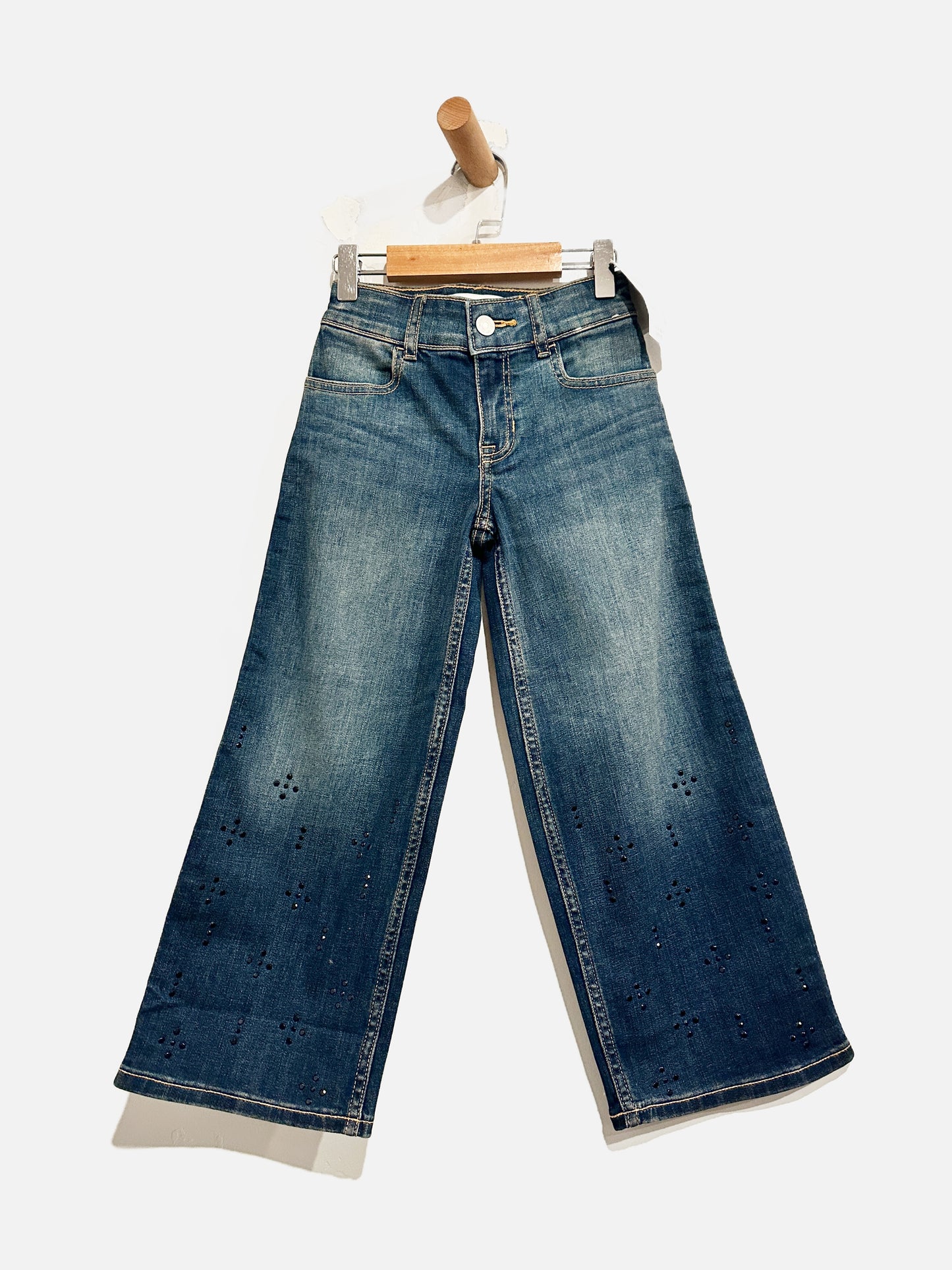 abercrombie kids High Rise Wide Leg Jeans w/Black Sequins 5/6