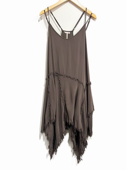 Free People Tattered Up Gray Slip Dress - XS